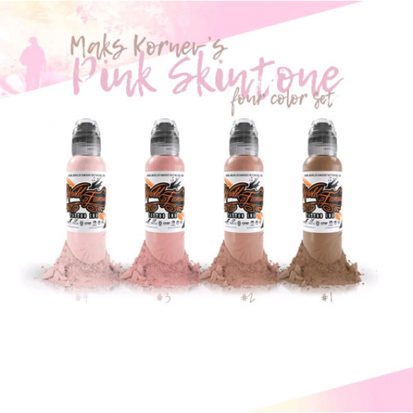 World Famous Tattoo Ink MAKS KORNEV'S PINK SKINTONE SET World Famous Tattoo Ink MAKS KORNEV'S PINK SKINTONE SET