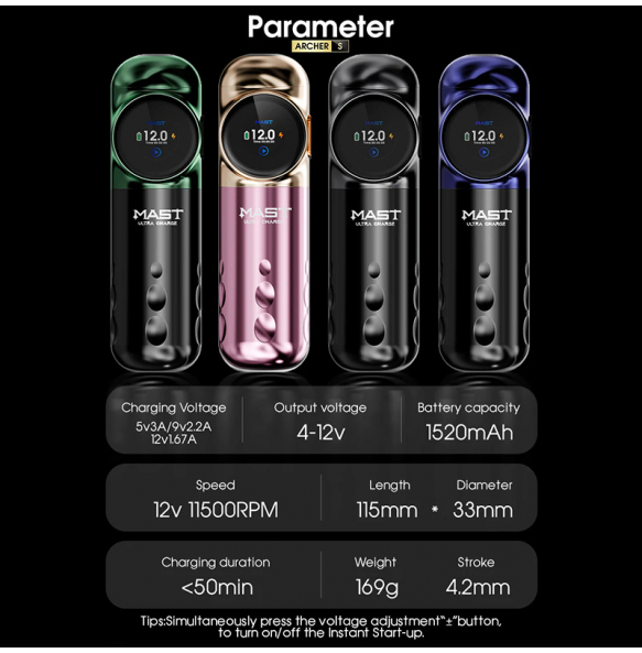 Роторная машинка MAST ARCHER S (rose/gold) Роторная машинка MAST ARCHER S (rose/gold)
