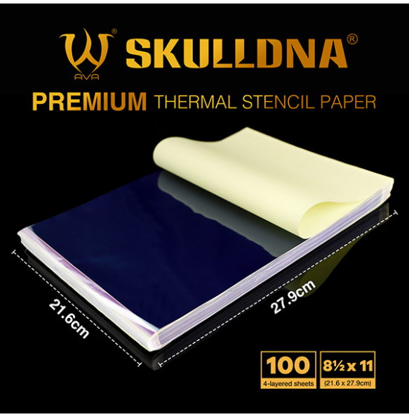 Трансферная бумага для термо перевода AVA SKULLDNA PREMIUM Thermal Stenсil Paper - 100 листов